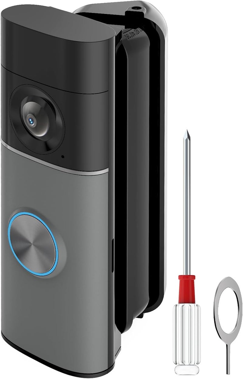 Pefecon R-ing Doorbell Angle Mount, 30-55 Degrees Adjustable Door Mount for Wired Doorbell Pro/Plus(newest model), Widen Corner View Kit, Left/Right Universal Installation for House(Black) - Image 1